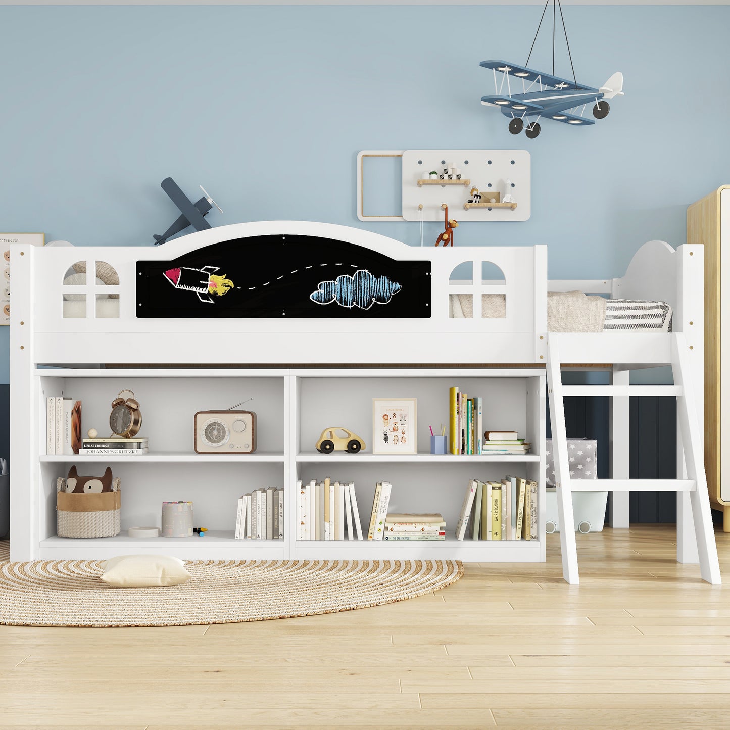 AI62 Decor Staircase Bunk Bed with Storage for Kids & Family