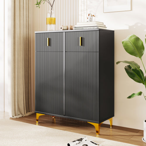 AI62 Decor Shoe Cabinet with Drawers & Adjustable Shelves