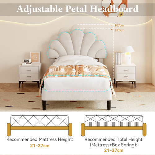 AI62 Decor Upholstered Velvet Platform Bed