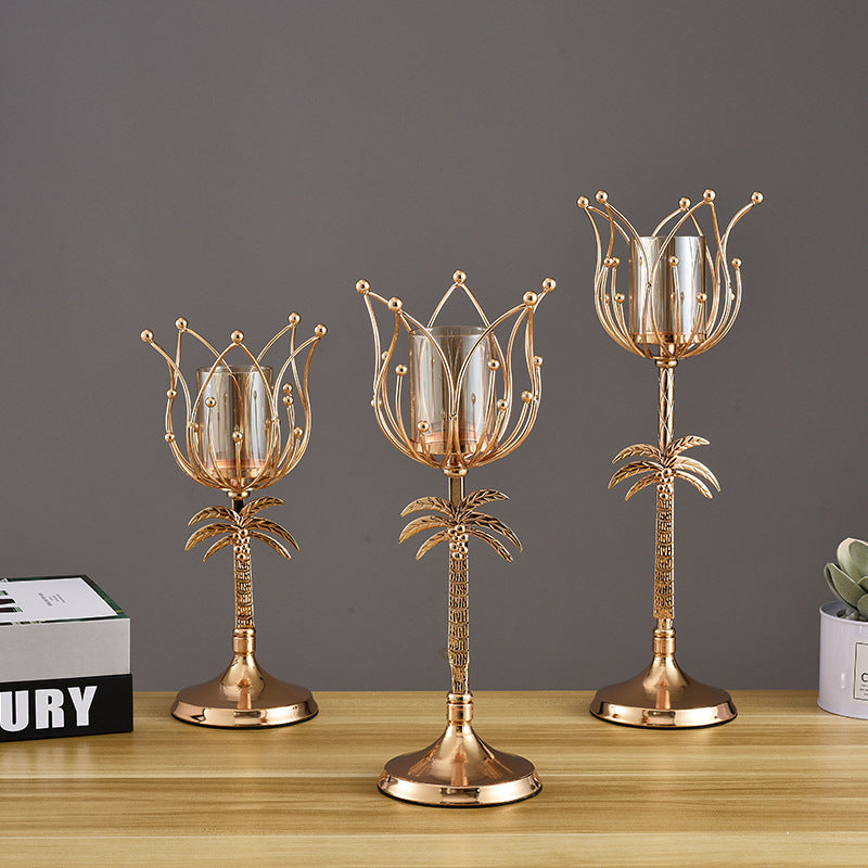 AI62 Decor Wrought Iron Candle Holder for Home Decoration