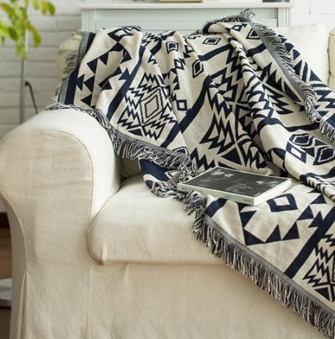 Ai62 Decor Geometric Cotton Blanket Throw Comforter by