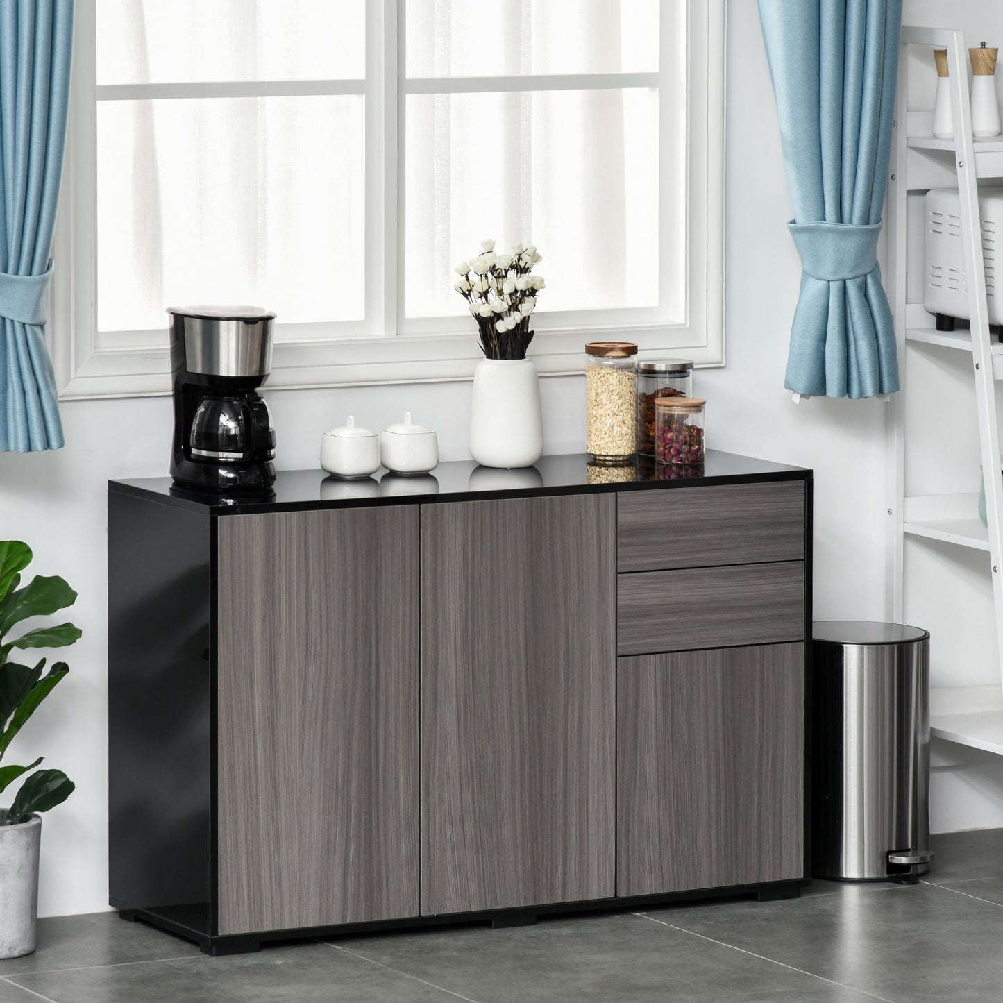 AI62 Decor Push-Open Cabinet with 2 Drawers and 2 Cabinets