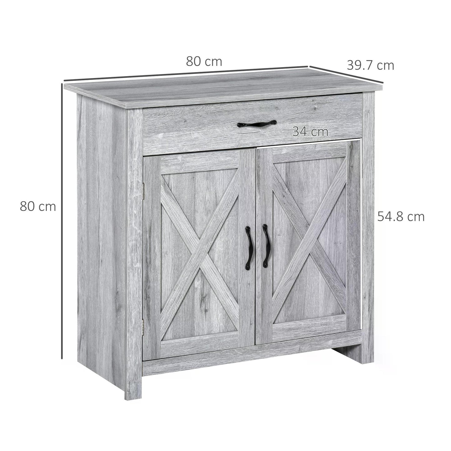 AI62 Decor Farmhouse Barn Door Sideboard Cabinet – Living Room