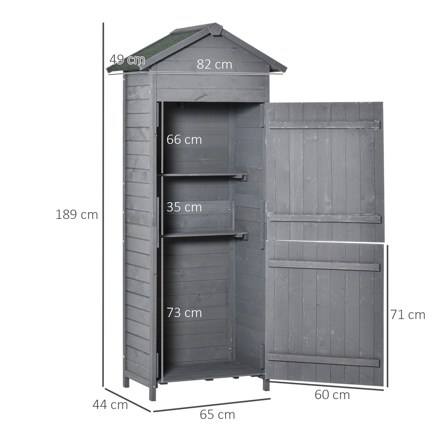 AI62 Decor Wooden Garden Storage Shed with Shelves & Lockable Doors