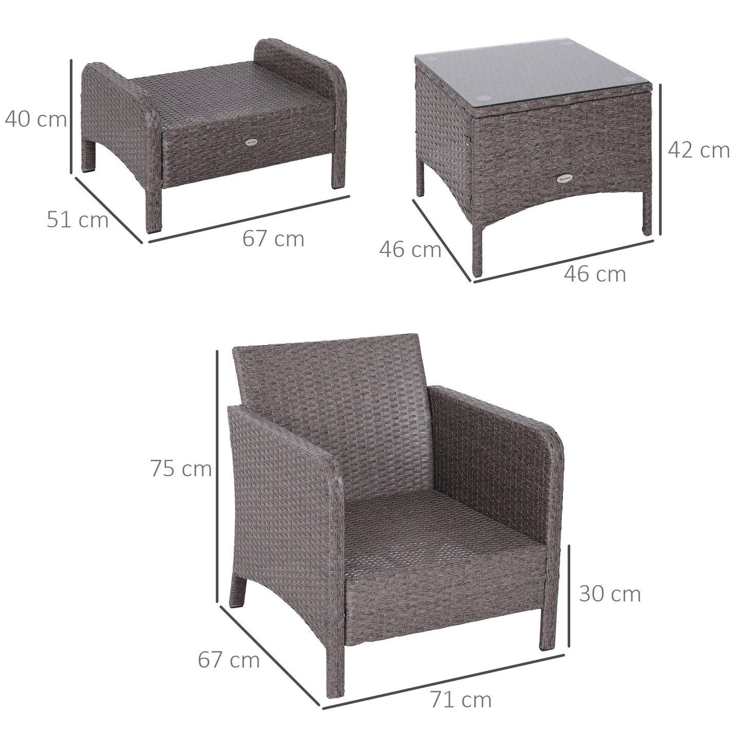 AI62 Decor 2-Seater Rattan Furniture Set