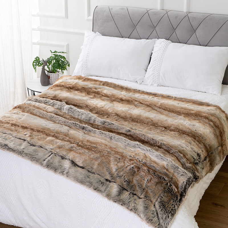 AI62 Decor Luxury Faux Fur Throw Blanket