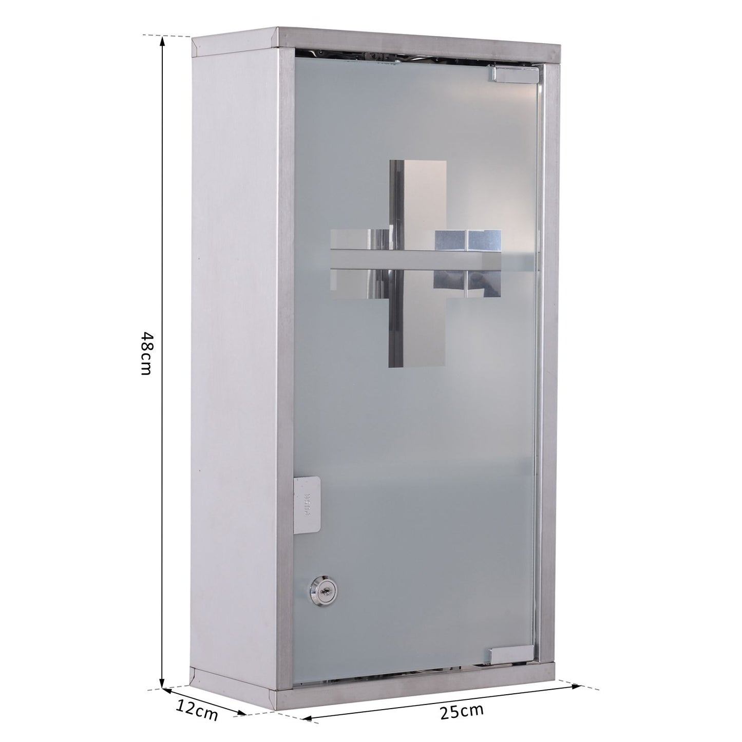 AI62 Decor Wall-Mounted Stainless Steel Medicine Cabinet with Glass Door