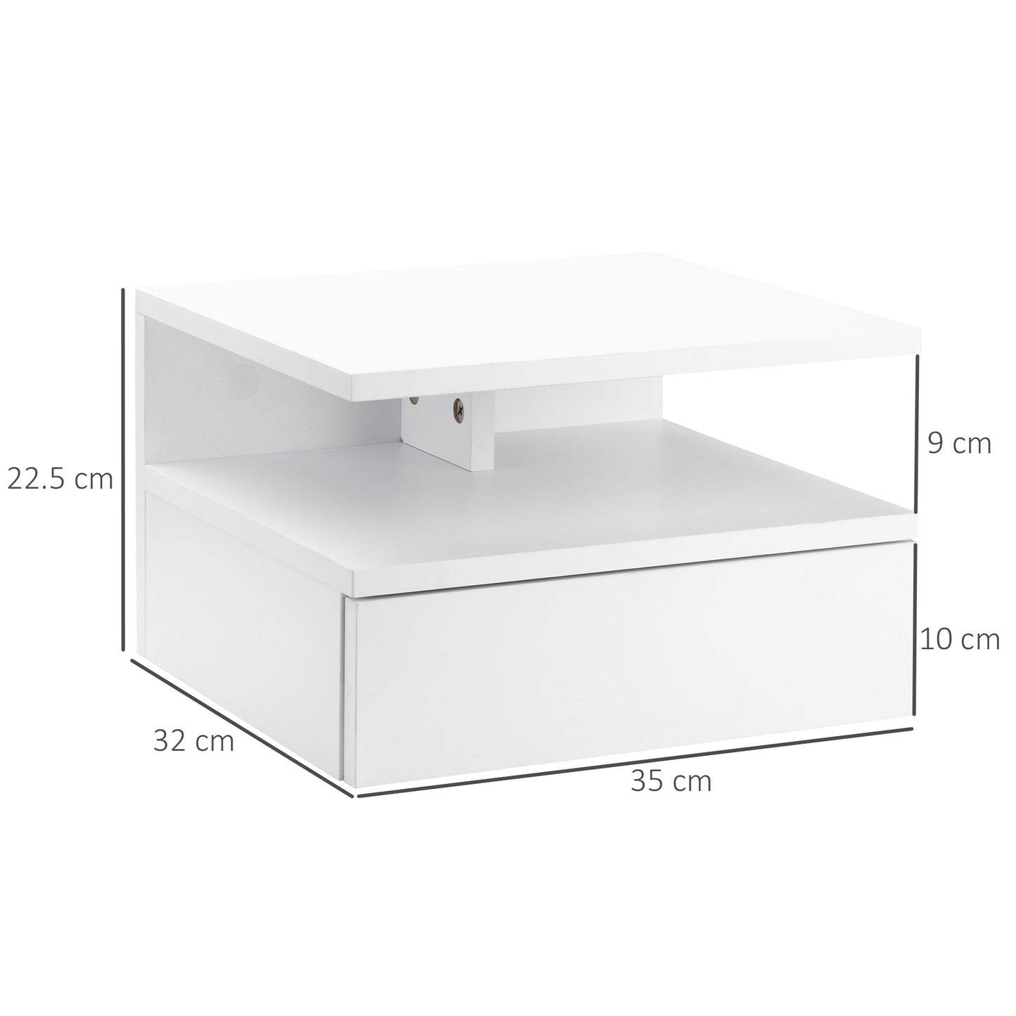 AI62 Decor Set Of Two Floating Bedside Tables - White
