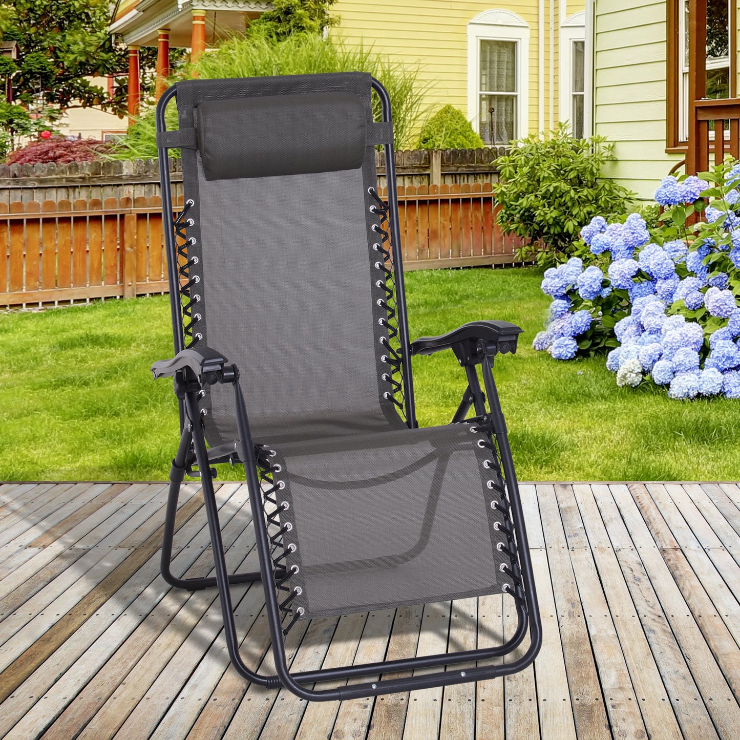 AI62 Decor Folding Outdoor Sun Lounger – Metal Frame