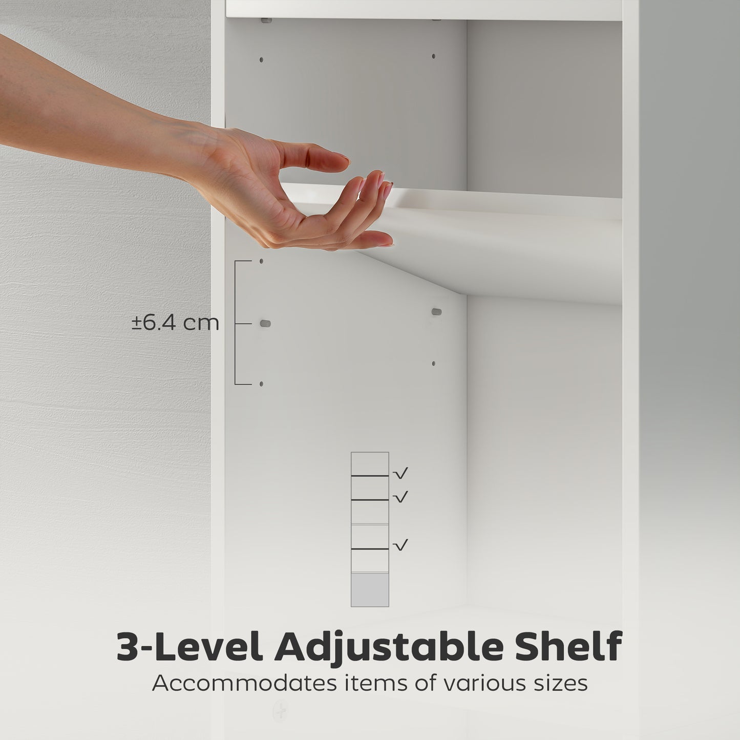 AI62 Decor 6-Tier 156 Cm Tall Bookcase - White