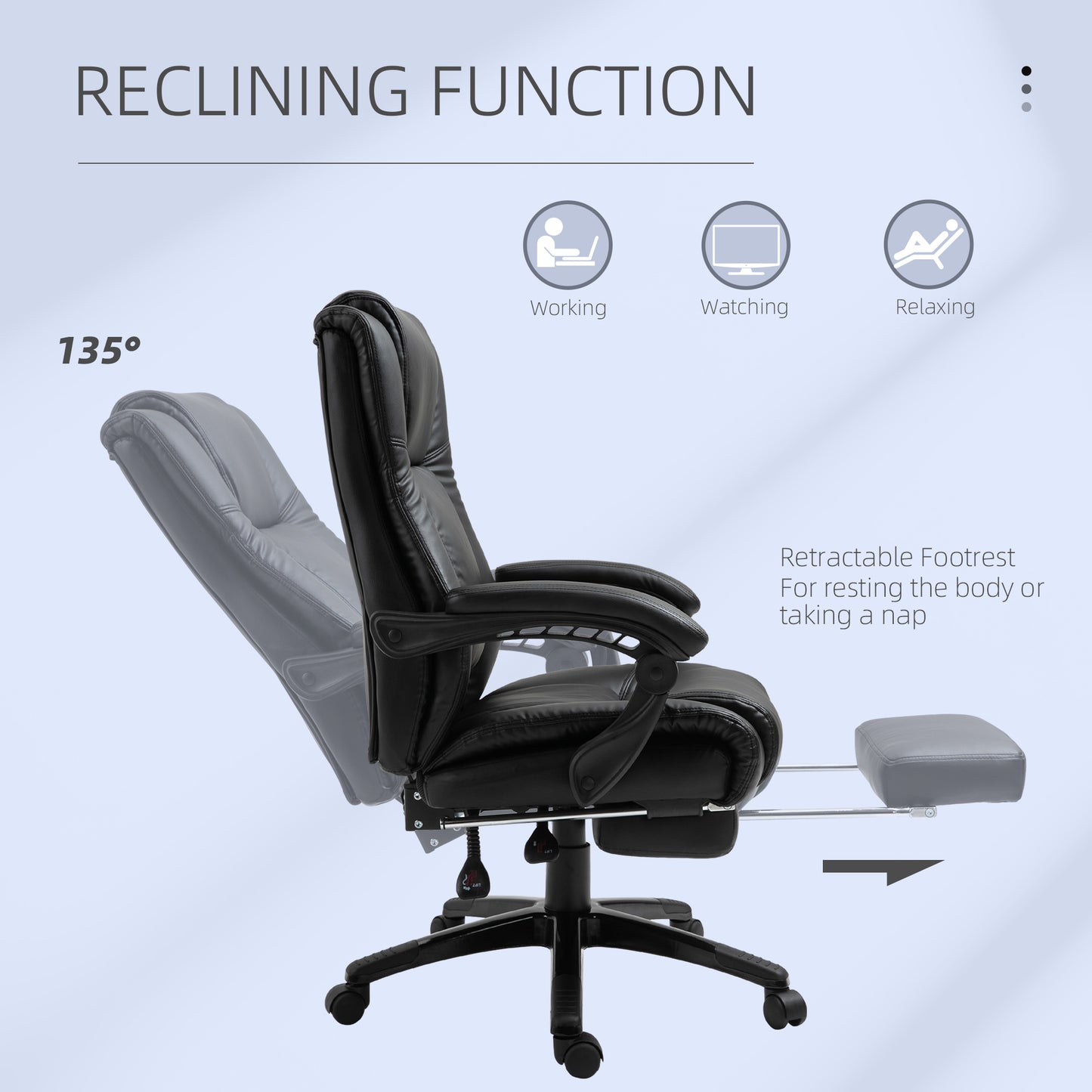 AI62 Decor Vinsetto Executive Office Chair with Footrest