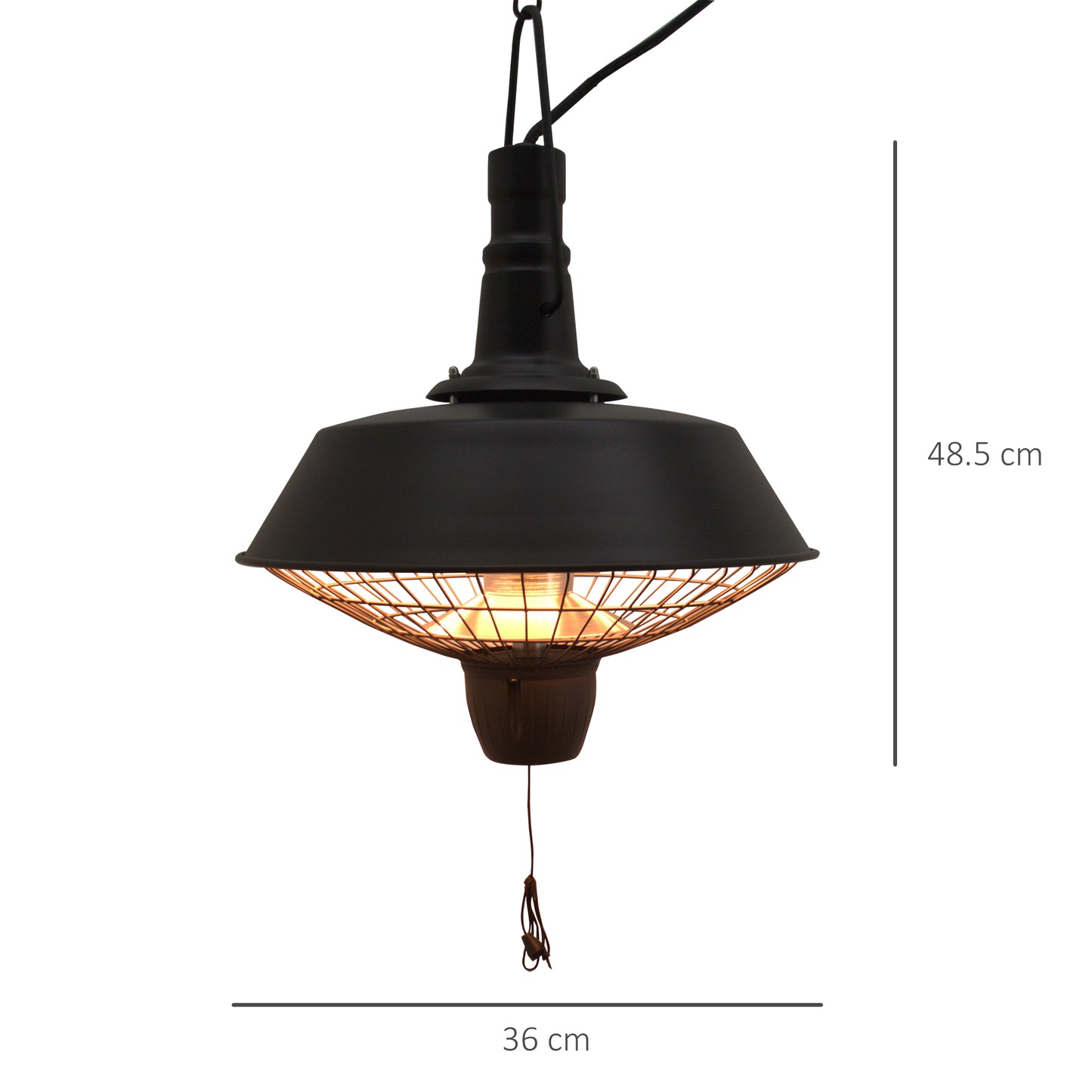 AI62 Decor 2100W Outdoor Halogen Ceiling Heater & Patio Warmer – Black