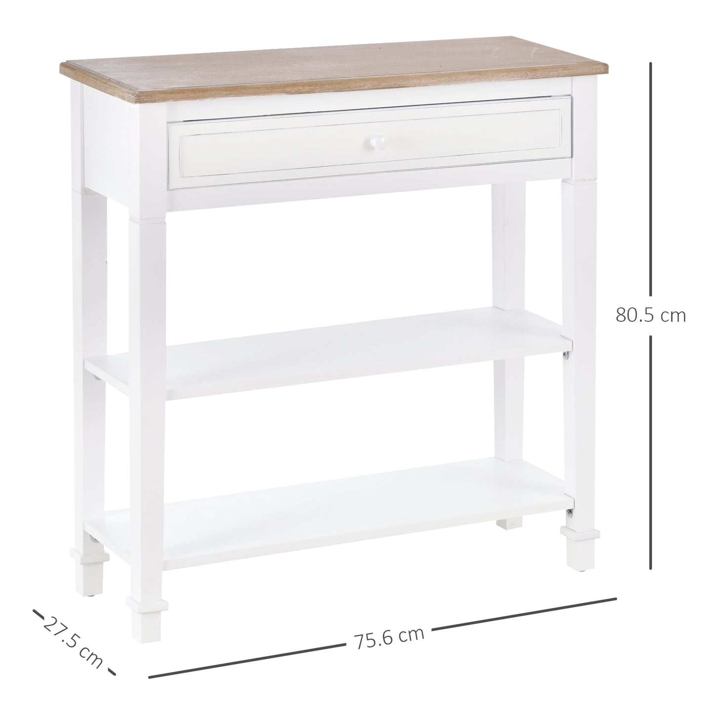 AI62 Decor Console Table with Drawer & Shelves – Retro Home Storage