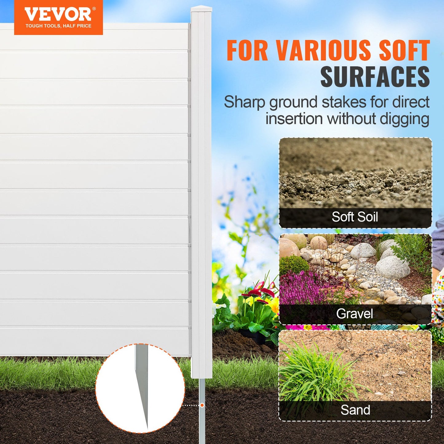 AI62 Decor 3-Panel Outdoor Privacy Screen Fence – 50" x 50" Vinyl Enclosure For A/C Units & Trash Cans