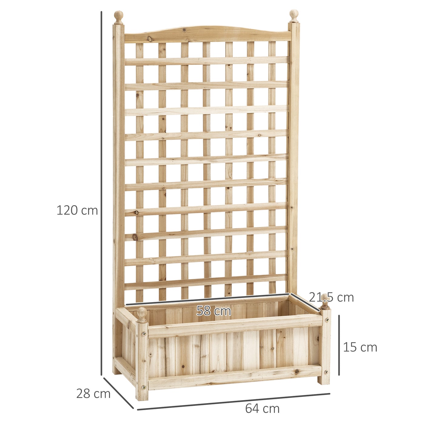 AI62 Decor Wooden Garden Planter with Trellis – Indoor & Outdoor Use