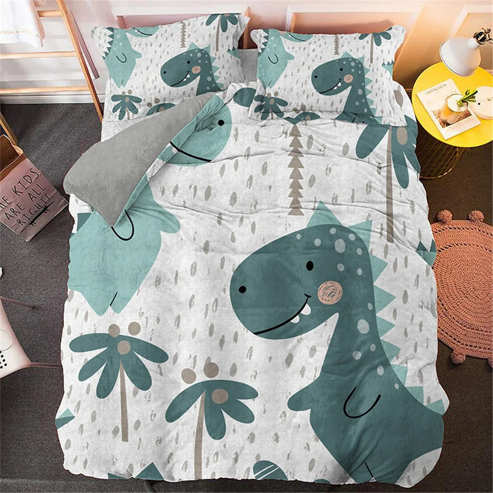 Children’s Cartoon Printed 3-Piece Bedding Set AI62Decor