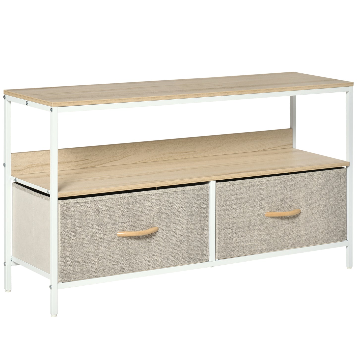 AI62 Decor TV Stand Cabinet With 2 Foldable Drawers - Maple Colour