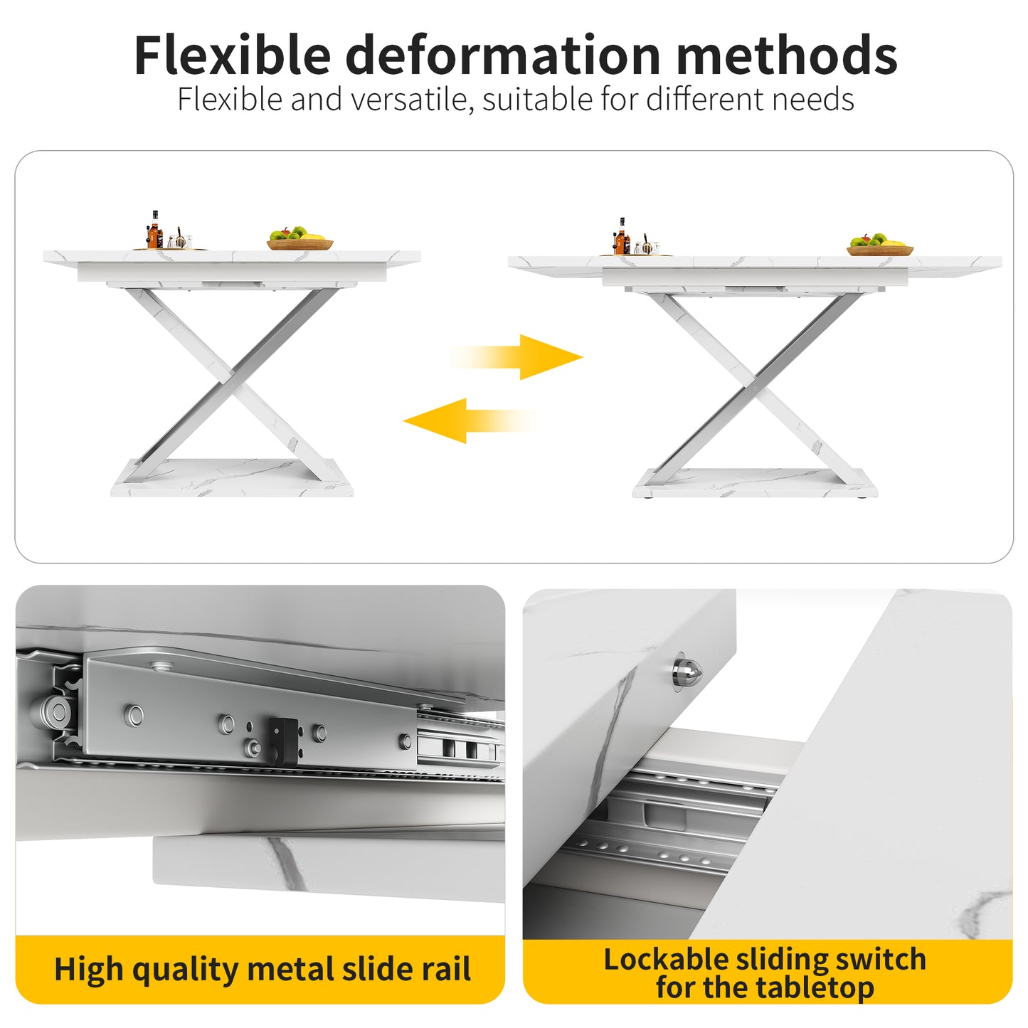 AI62 Decor Extendable Kitchen & Dining Table