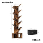 9-Tier Tree Bookshelf with Drawer for Living Room & Office AI62Decor