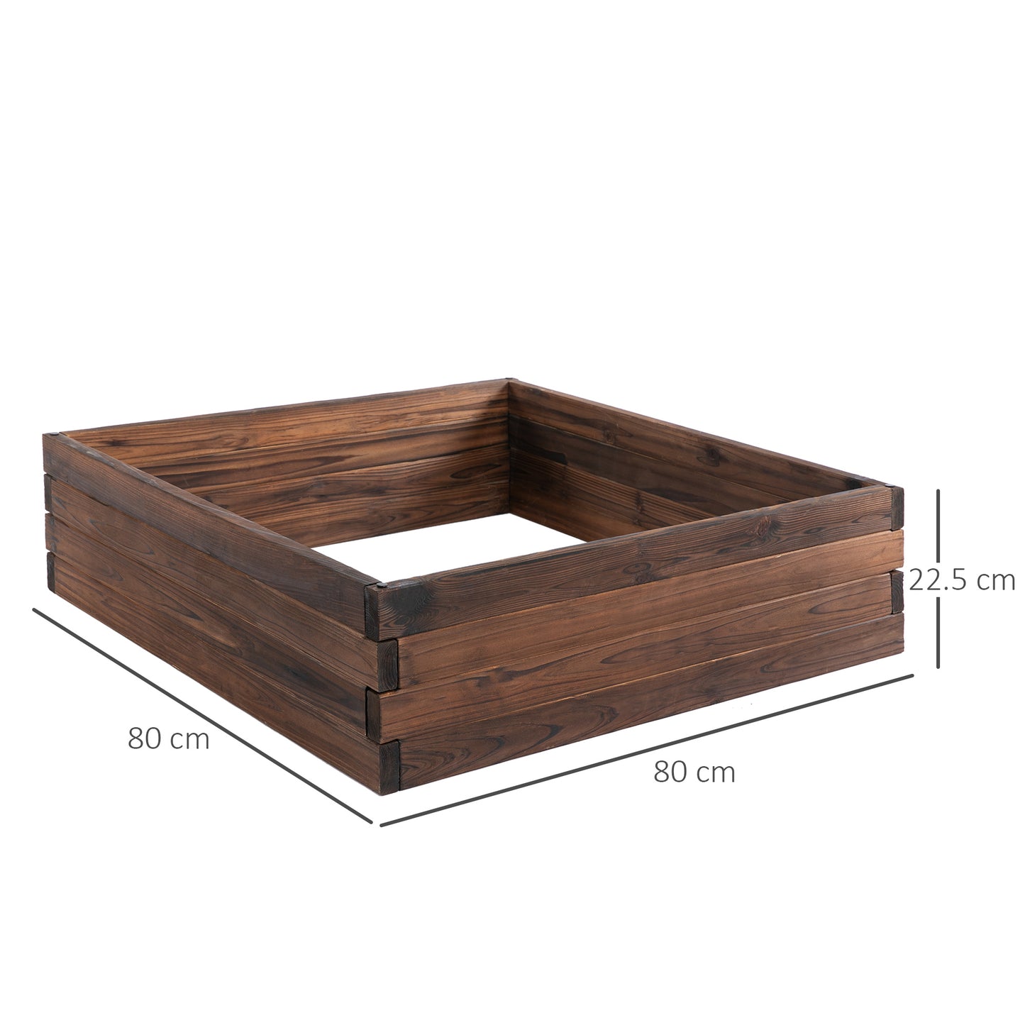 AI62 Decor Wooden 128L Raised Garden Bed Planter – 80x80x22.5 cm
