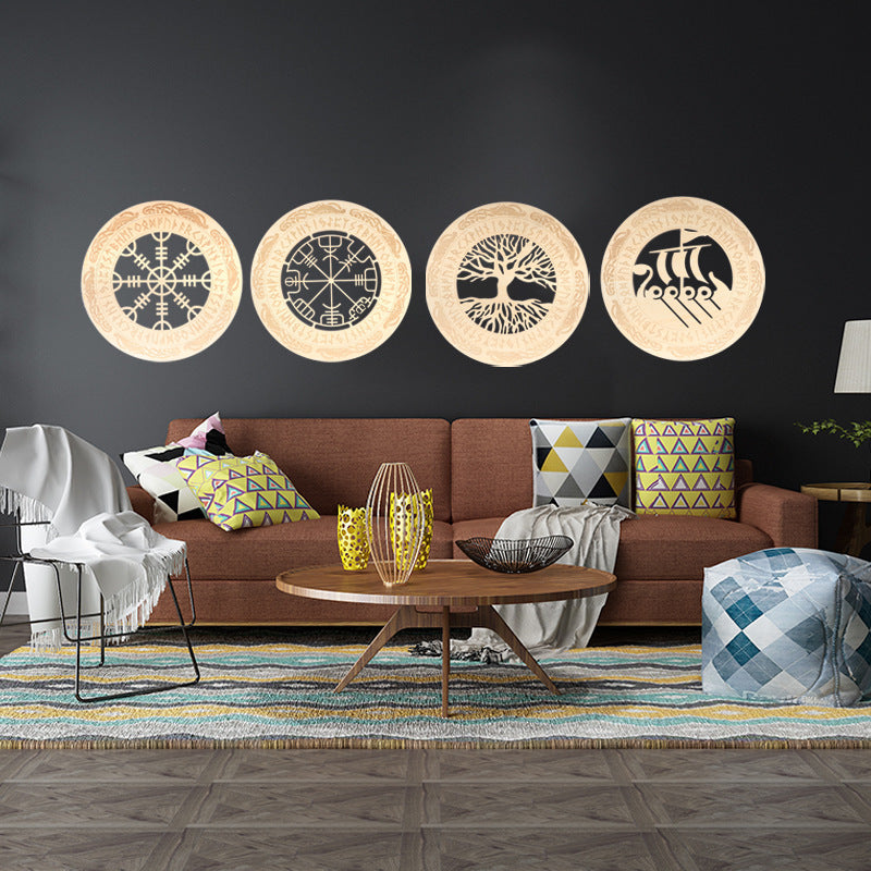 AI62 Decor Nordic Wooden Viking Wall Art Decor