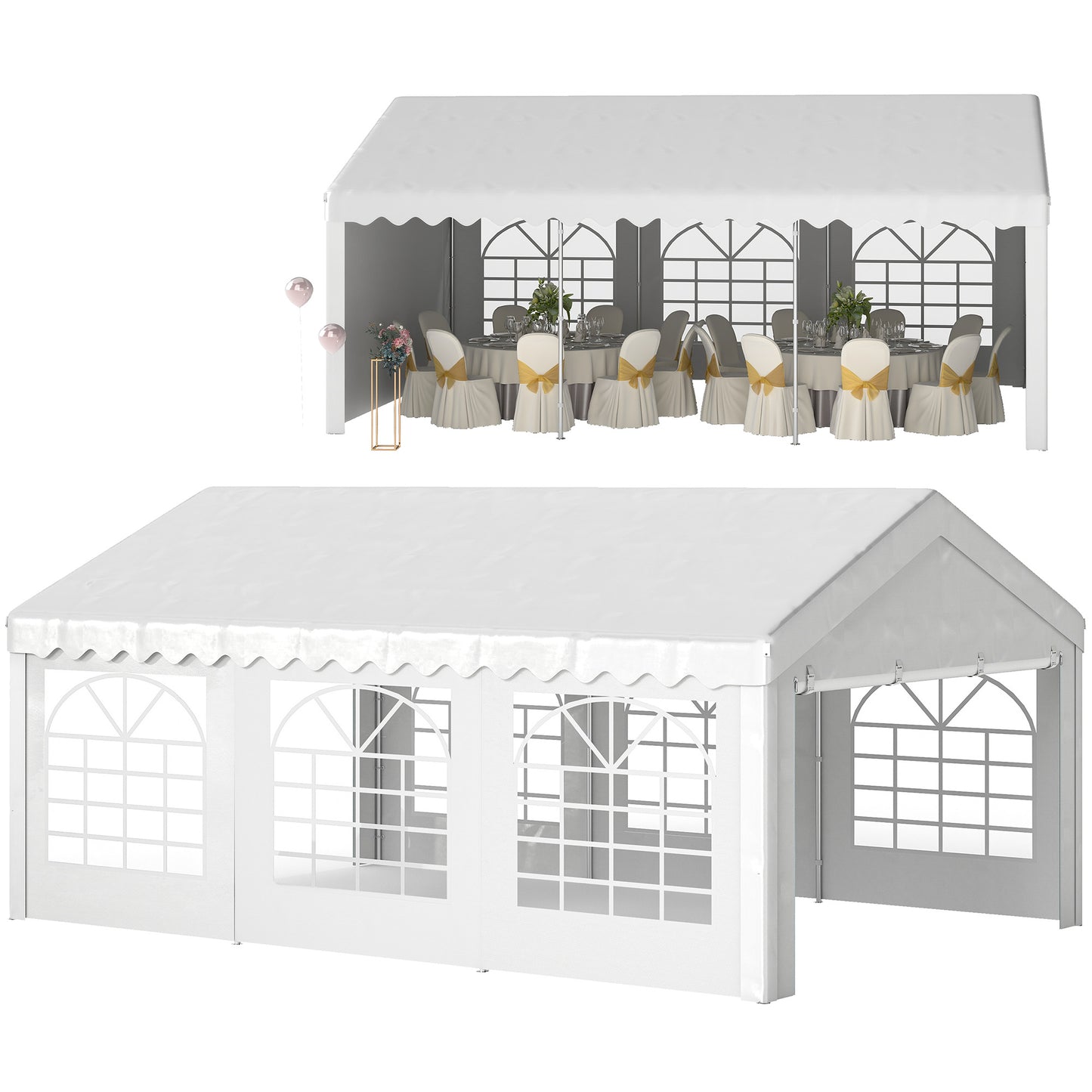 AI62 Decor White 6x4m Gazebo for Outdoor Events & Weddings