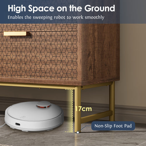 6-Drawer Embossed Sideboard Cabinet for Living Room AI62Decor