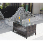 Outdoor Patio Coffee Table with Tempered Glass AI62Decor