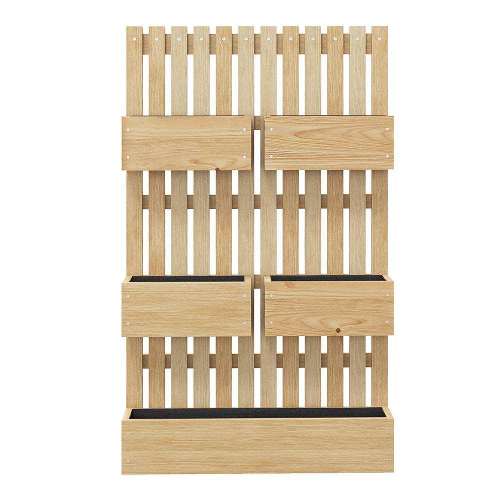 5-Box Wooden Raised Garden Bed Trellis with Drainage AI62Decor