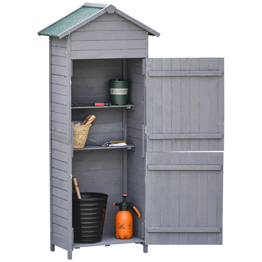AI62 Decor Wooden Garden Storage Shed with Shelves & Lockable Doors