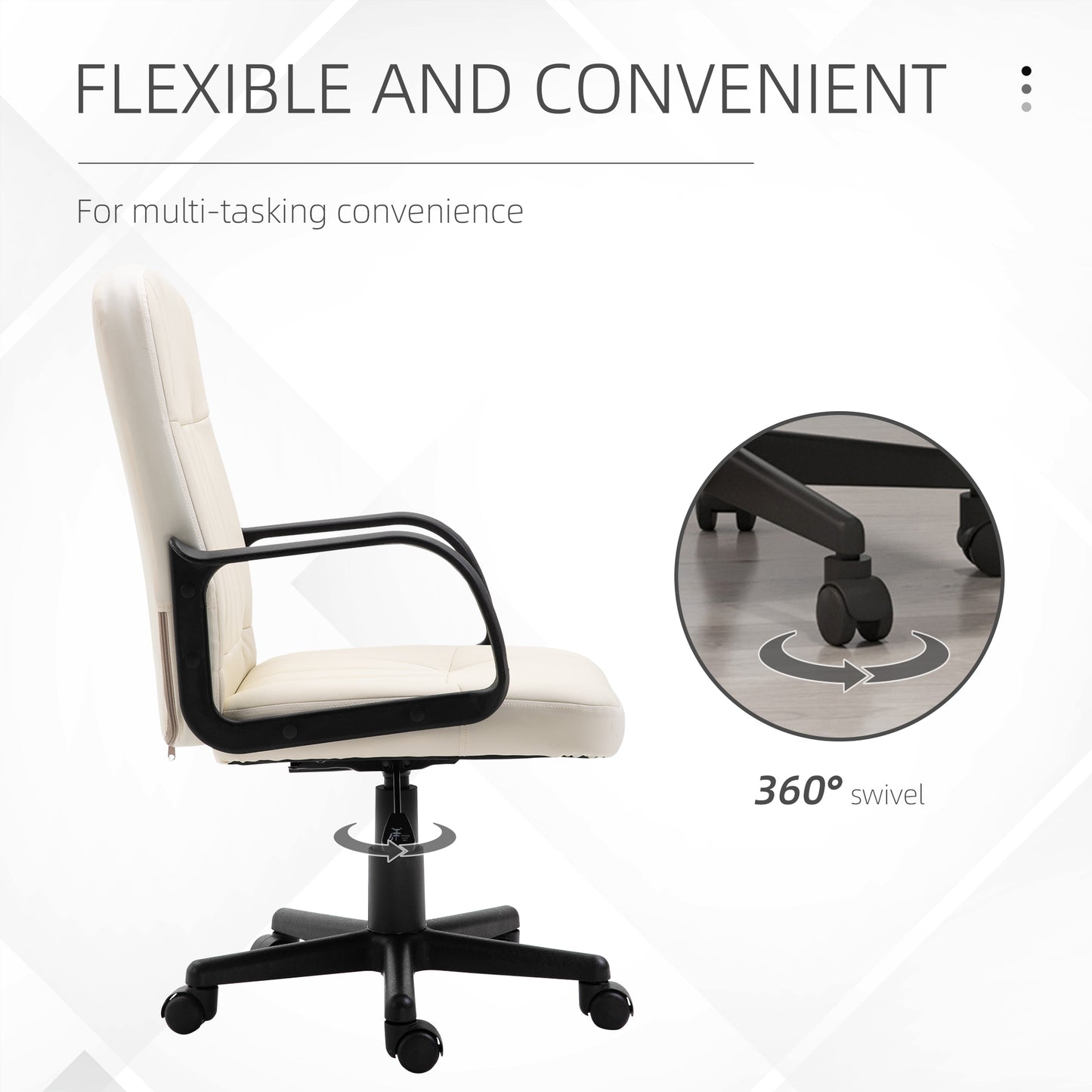 AI62 Decor PU Leather Swivel Desk Chair