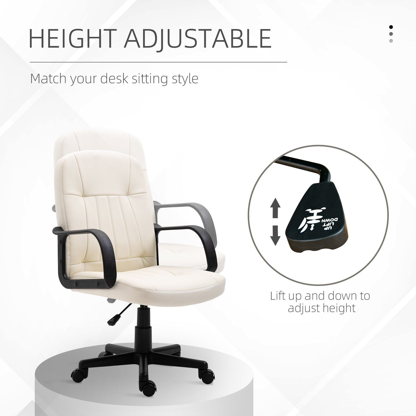 AI62 Decor PU Leather Swivel Desk Chair