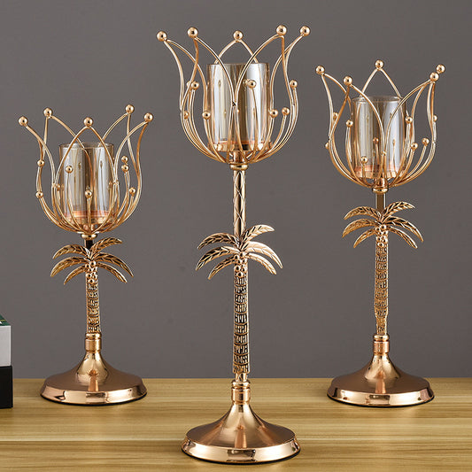 AI62 Decor Wrought Iron Candle Holder for Home Decoration
