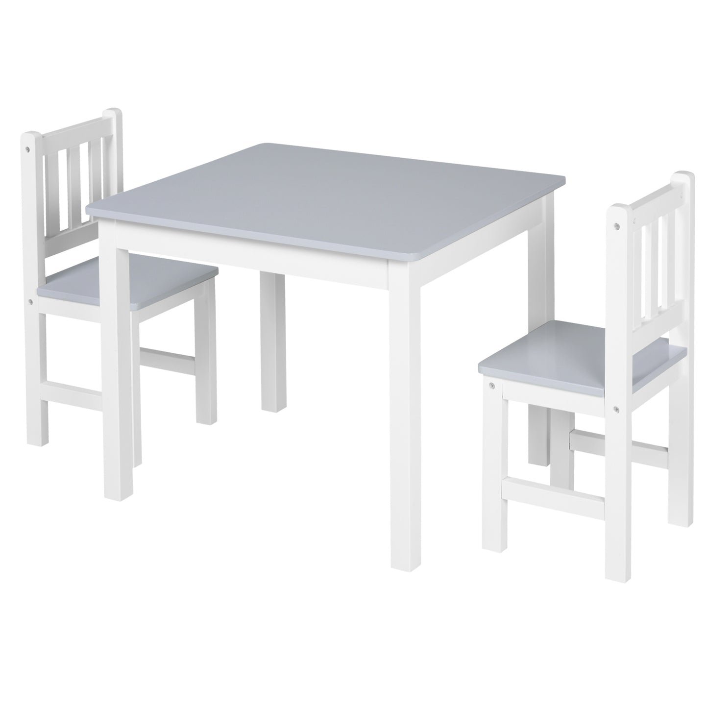 AI62 Decor Grey Kids Table and Chairs for Study & Snack Time