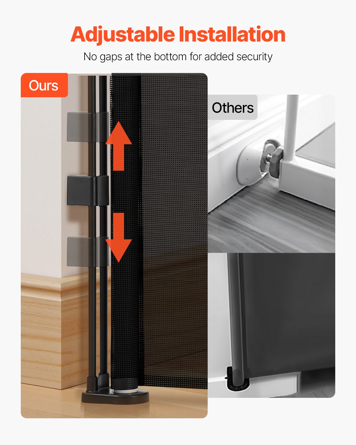 AI62 Decor Black Retractable Gate for Kids & Pets