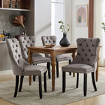 Set of 4 Velvet Upholstered Dining Room Chairs AI62Decor