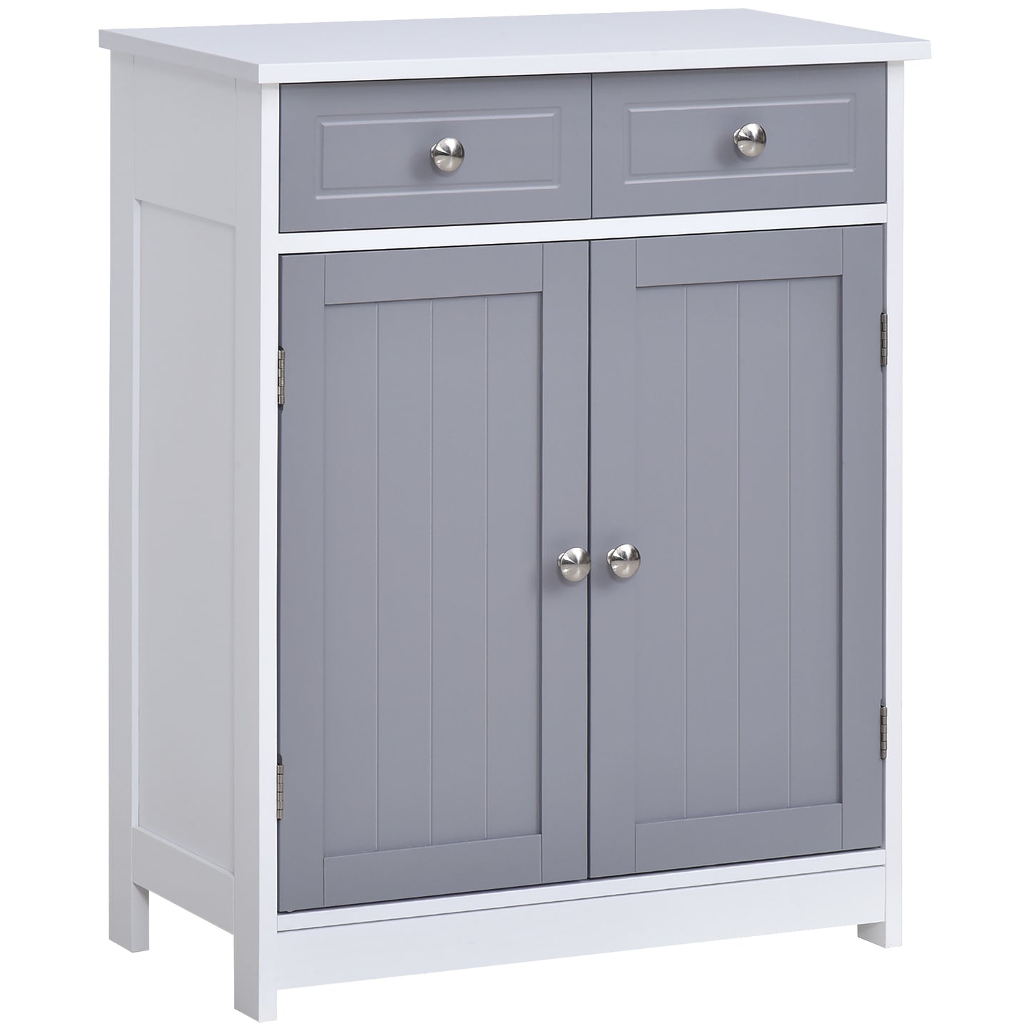 AI62 Decor Kleankin 75x60cm Freestanding Bathroom Cabinet – Grey/White