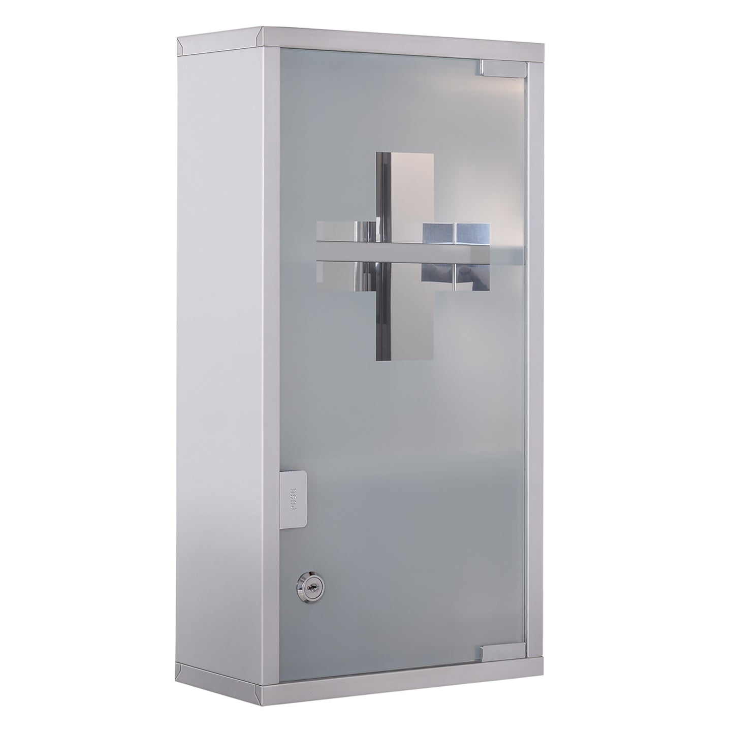 AI62 Decor Wall-Mounted Stainless Steel Medicine Cabinet with Glass Door