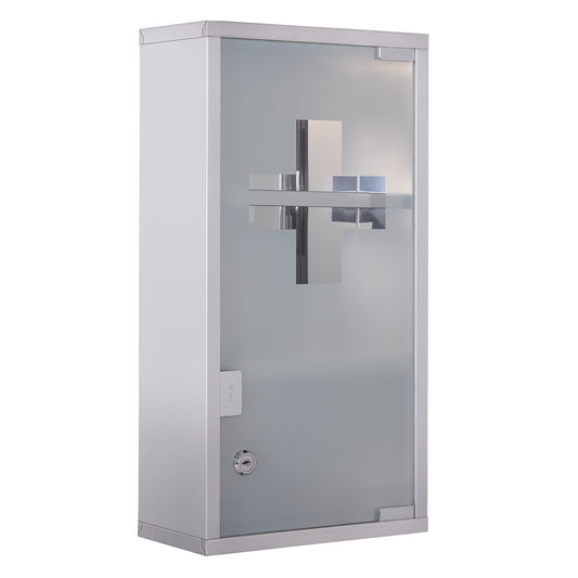 AI62 Decor Wall-Mounted Stainless Steel Medicine Cabinet with Glass Door