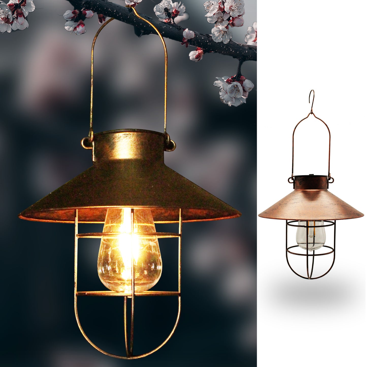 AI62 Decor Solar Waterproof Hanging Lantern for Outdoor Garden