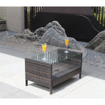 Outdoor Patio Coffee Table with Tempered Glass AI62Decor