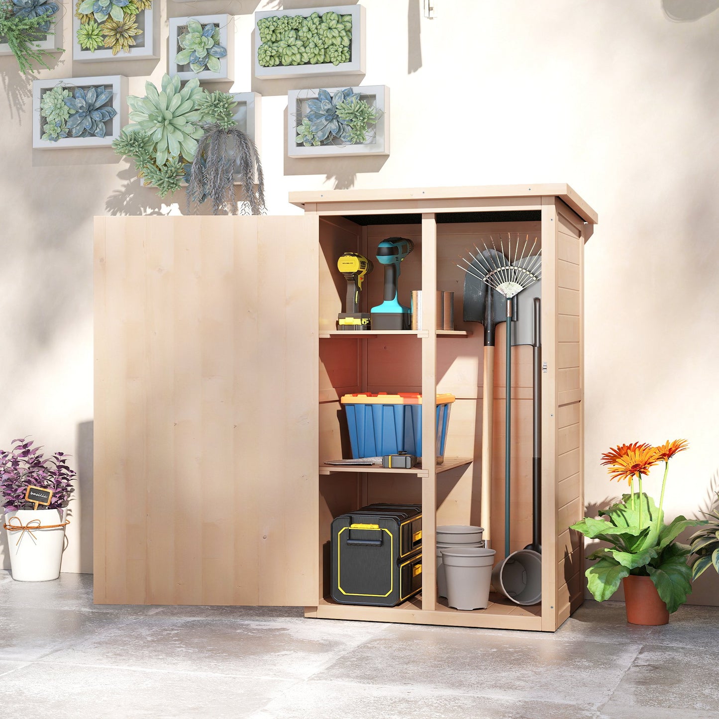 AI62 Decor Wooden Garden Storage Shed