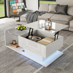 High-Gloss White Coffee Table with LED Effect AI62Decor