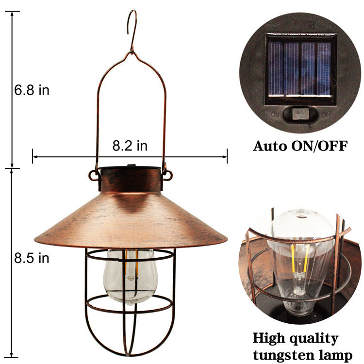 AI62 Decor Solar Waterproof Hanging Lantern for Outdoor Garden
