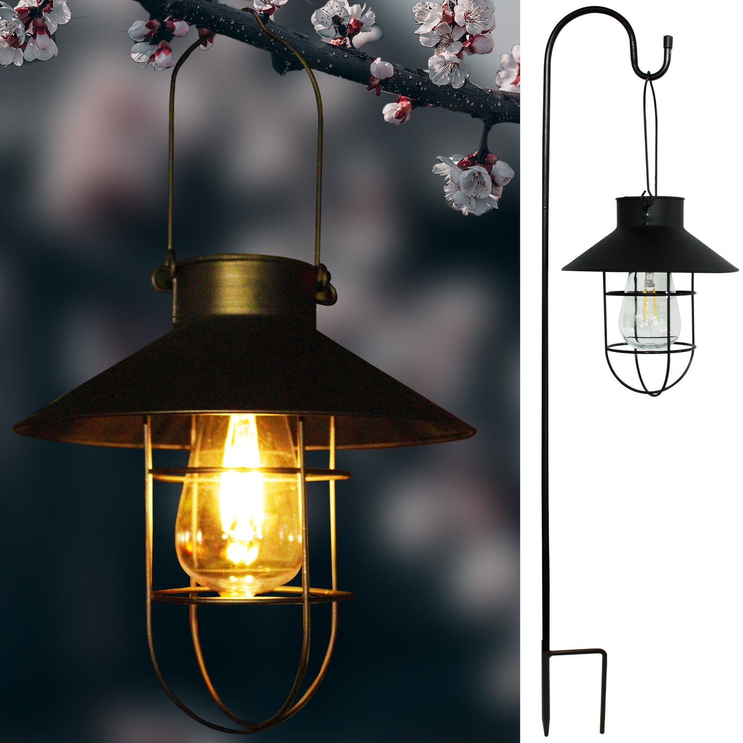AI62 Decor Solar Waterproof Hanging Lantern for Outdoor Garden