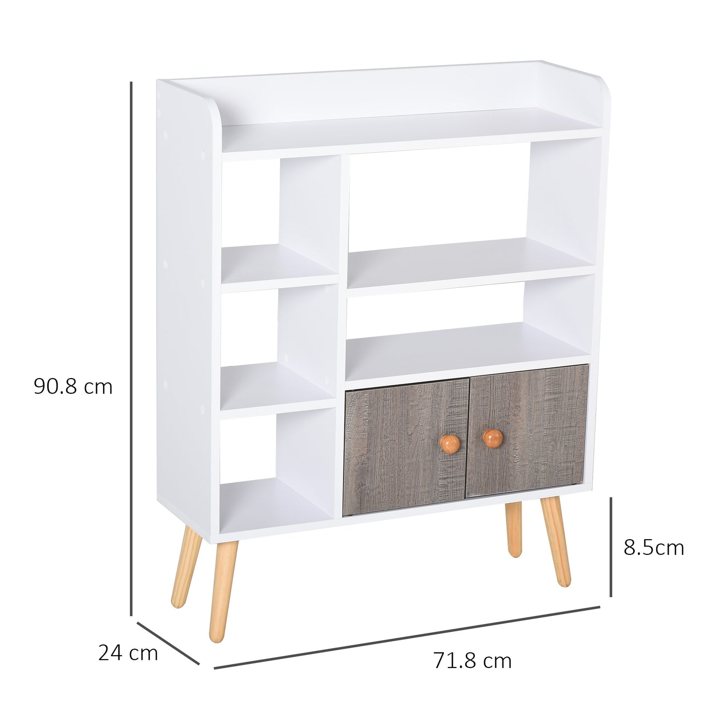 AI62 Decor  Stylish Bookcase with Cabinet – 6 Shelves