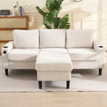 L-Shaped Sectional Sofa with USB & Cup Holders AI62Decor