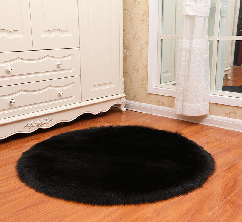 Round Faux Sheepskin Plush Rug for Bedroom & Living Room AI62Decor