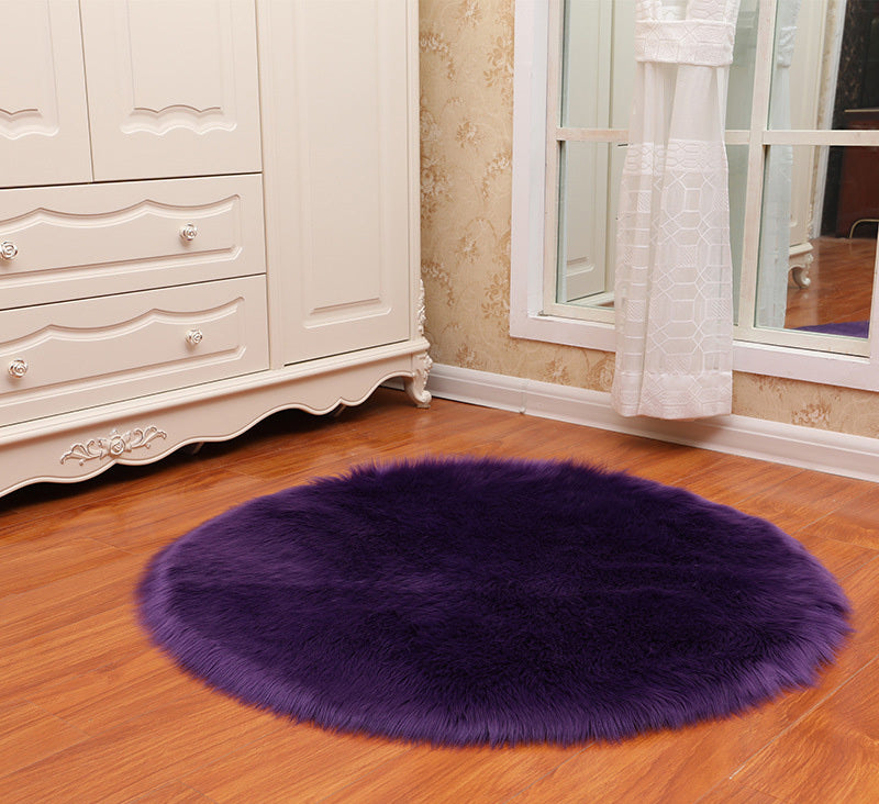Round Faux Sheepskin Plush Rug for Bedroom & Living Room AI62Decor