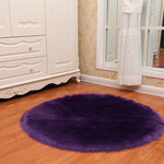 Round Faux Sheepskin Plush Rug for Bedroom & Living Room AI62Decor
